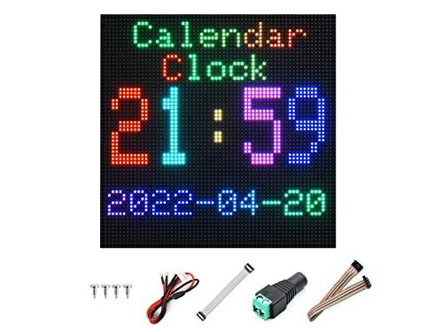 Pannello a Matrice LED RGB 64×64 pixel, 3mm Pitch, 4096 Individuali LED RGB Display a Colori Supporto Arduino, Raspberry Pi, Luminosità Regolabile