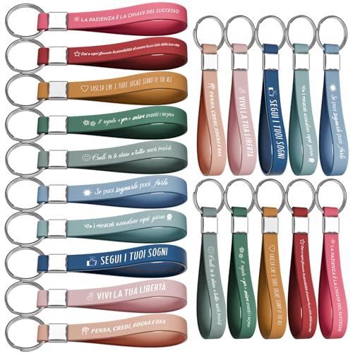 Portachiavi motivazionale con testo in lingua italiana, regalo di ringraziamento, portachiavi in silicone per incoraggiare dipendenti, colleghi, adolescenti, insegnanti, colorato (40, Multicolore)