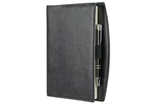 PROGRESSIO - Agenda Giornaliera 2026 in Similpelle DESK, Planner da Scrivania A5 15x21cm, Nero con Porta Penna, Made in Italy, Multilingue con Sabato e Domenica Separati