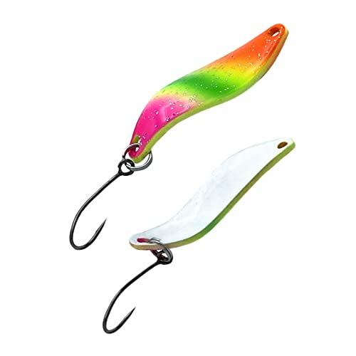 Sinderella trota Spoon – 5 g – Trout Fishing Spoon – Pesca UL (rosa, verde, arancione – bianco)
