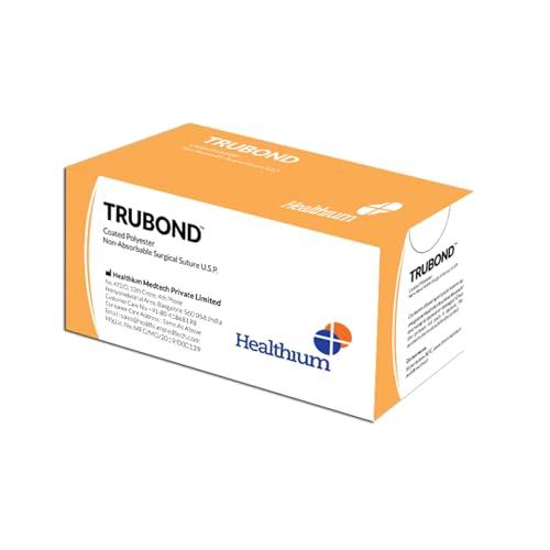 HEALTHIUM Trubond sutura sterile non assorbibile, calibro 3/0, curva 1/2, ago 25 mm 90 cm verde, 22771