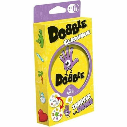 Dobble Zygomatic Classique - Gioco di società - Gioco di carte familiari e per bambini dai 6 anni - Gioco di velocità da 2 a 8 giocatori - Scatola di metallo per viaggio - 15 min - versione: francese