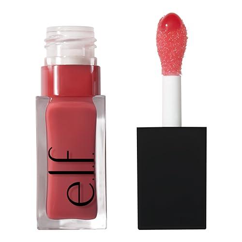 e.l.f. Glow Reviver Lip Oil, olio labbra nutriente colorato per un finish super lucido, infuso con olio di jojoba, prodotto vegano e non testato sugli animali, Rose Envy