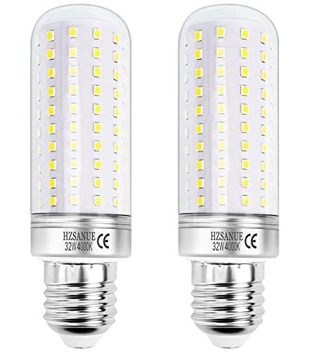 HZSANUE LED Lampadine Mais 32W, E27 Vite Edison Lampadine, Bianco Naturale 4000K, 3600LM, 240W Lampadina Incandescenza Equivalenti, Non Dimmerabile, Confezione da 2