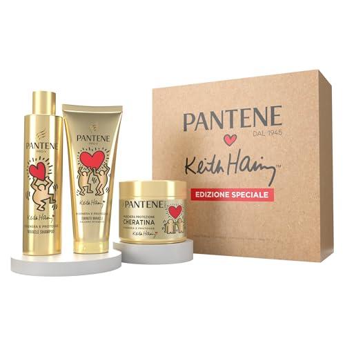 Pantene X Keith Haring Edizione Speciale Shampoo, Balsamo E Maschera Kit Regalo Protezione Cheratina Per Capelli Secchi E Danneggiati: Shampoo 250ml, Balsamo 220 ml, Maschera 300ml