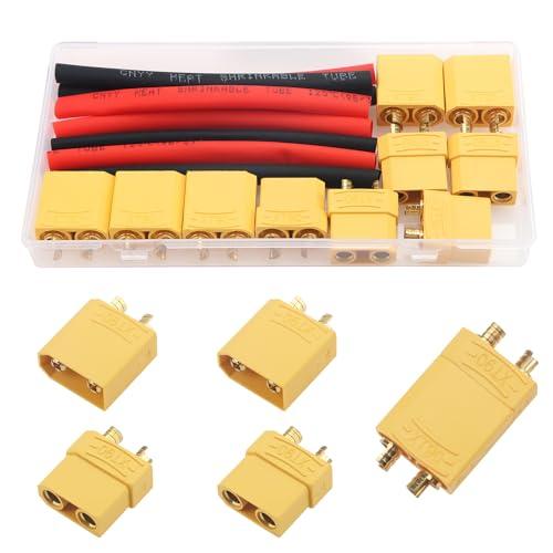 YIXISI 5 Pairs XT90 Battery Connettore, XT90 Connettore Spina, XT90 Connettore Maschio Femmina, con Tubo Termoretraibile, per Batteria Lipo RC Aerei Auto