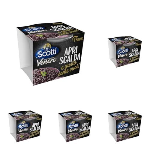 Riso Scotti Apri Scalda e Gusta Venere, Cup di Riso Italiano Monoporzione, Pronto in 1 Minuto, 200g (Confezione da 5)