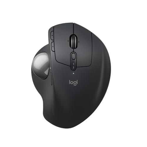 Logitech MX Ergo S mouse trackball wireless avanzato, mouse ergonomico wireless ricaricabile USB-C con Bluetooth e dongle crittografato, 6 pulsanti programmabili, per PC/Mac - Grafite