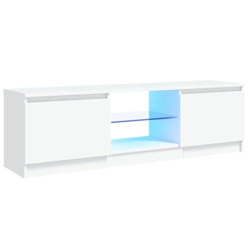vidaXL Mobile Porta TV con Luci LED Bianco 120x30x36 cm