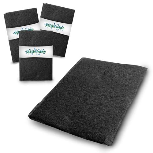 Filtro Cappa Cucina Universale, 3 Pezzi, 40x80 cm, Nero, 100% Poliestere, Lavabile a Mano, Tagliabile, Inodore, Atossico, Ecologico, Made in Italy, Facile da Installare