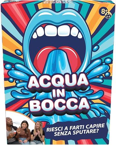 Goliath - ACQUA IN BOCCA - Gioco di Società Divertente per Bambini da 8 Anni in su - Parla con l’Acqua in Bocca - Party Game Esilarante - 2-4 Giocatori - Carte, Bicchieri, Clessidra - In Italiano