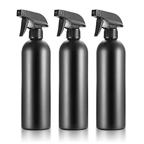 HAOCHEN Set da 3 Flacone Spray Acqua di Plastica, 500 Ml Spray Bottles Spruzzino Nebulizzatore, Bottiglietta Spray Riutilizzabile, per Parrucchieri, Giardino, Casa (nero)