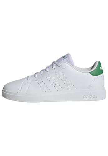 adidas Advantage Base 2.0 Shoes Junior, Scarpe da Tennis, Cloud White/Cloud White/Green, 39 1/3 EU
