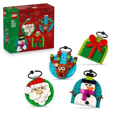 LEGO Selezione di Decorazioni di Natale - Gioco con 4 Addobbi da Appendere tra cui Babbo Natale, Pupazzo di Neve e Renna - Attività per la Famiglia - Regalo Natalizio per Bambine e Bambini 6+ - 40744
