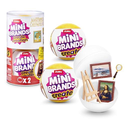 Mini Brands Create Mini Masterpieces Series 1, Capsule 2 Pack by ZURU, collezionabile di capolavori miniatura, capsule con misteriose mini opere d'arte famose e accessori da costruire e collezionare