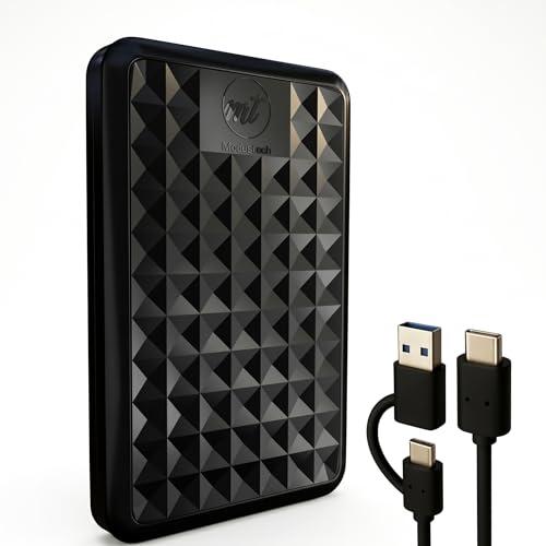 ModusTech Facet 1TB Hard Disk Esterno Portatile USB-C/USB 3.1 — Fino a 2TB HDD Sottile da per Backup, Gaming, PC, Mac, Laptop, PS4, PS5, Xbox, Smart TV (Nero)