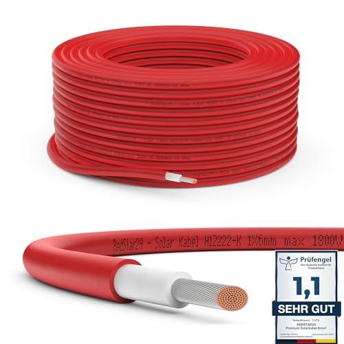 RedStar24 Cavo Solare Premium 6mm² Rosso - 100m - Resistente ai UV, Fotovoltaico, per Pannello Solare, Inverter, Regolatore - Alta Performance, Durevole