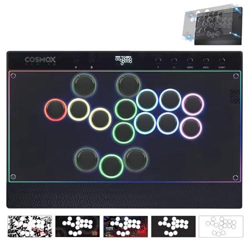 Sehawei Haute42 C16 Leverless Arcade Controller - Magnetic Detachable Panel per DIY Art, RGB Button Rims, Tournament Lock Switch - Compatibile con Switch 2/Switch/PC/PS3/PS4/Steam