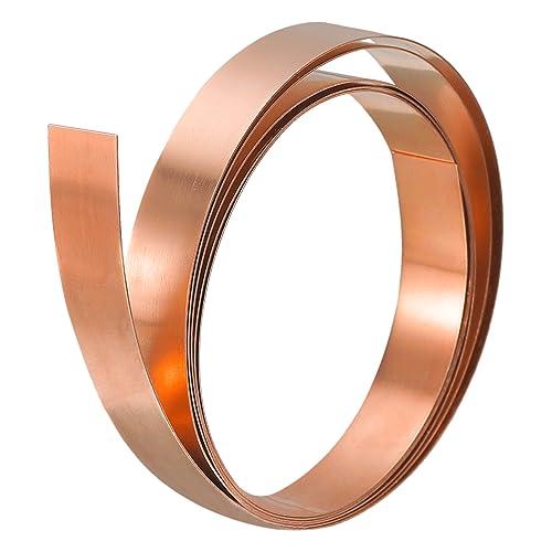 QUARKZMAN Rame Fogli Rotolo, Metallo Lamina Piastra 1000mm x 10mm x 0,5mm Rotolo di Fogli di Rame Lamiera Puro per Sbalzo