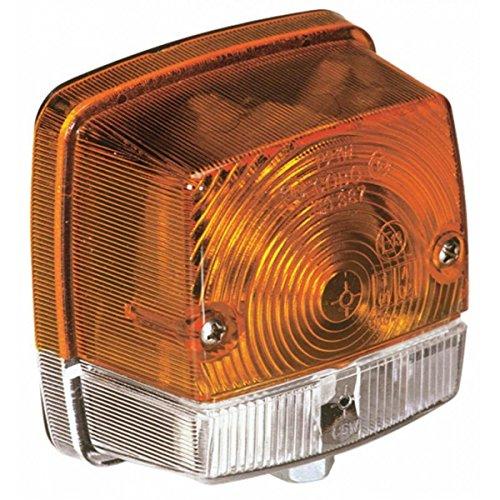 Ama Fanale Anteriore per Trattore 84x83 mm – Luce di Posizione e Indicatore di Direzione, Fissaggio con Viti, Compatibile con Macchine da Lavoro, Made in Italy