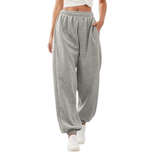 Neteson Pantaloni Sportivi Donna Larghi Vita Alta Pantaloni della Tuta Yoga con Tasche Pantaloni da Jogging Casual a Gamba Larga per Fitness Sport Jogger Running
