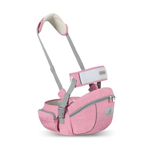 SONARIN Multifunzionale Hipseat Marsupio,Ergonomico Neonati Marsupio Supporto del Sedile Portantina Bebè Seggiolino con Cintura di Sicurezza & Tracolla per Neonato Bambino 0-24 Mesi(Rosa)