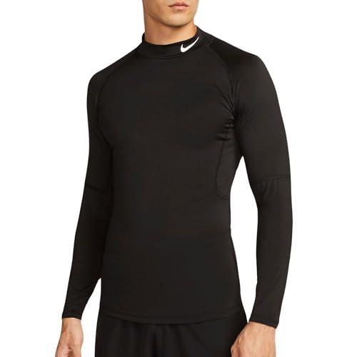 Nike FB7908-010 M NP DF Tight LS Mock Canottiera Uomo Black/White Taglia S