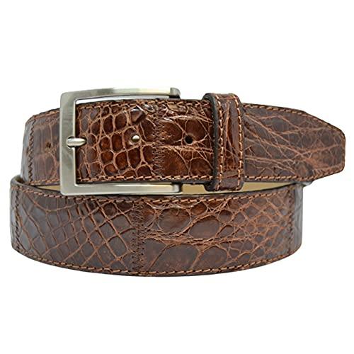 Cintura in Coccodrillo cm 4 (38-65/80 cm, Marrone)