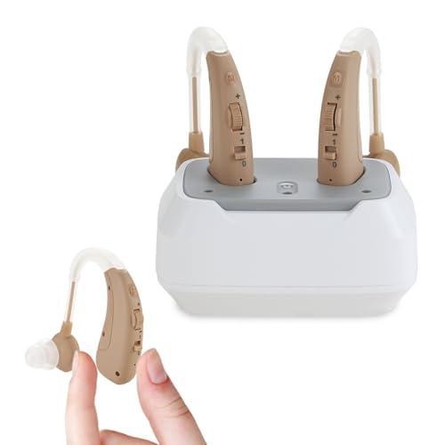 JYYRC Dispositivi audio ricaricabili per adulti e anziani con base di ricarica, 4 modalità di utilizzo,Volume regolabile,Ricarica rapida/Sound Device