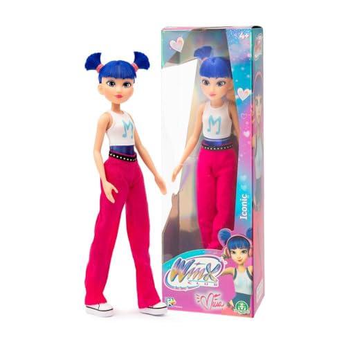 Winx – Musa Iconic, Bambola 27 cm Snodata, con Capelli Blu e Outfit Casual della Serie TV, Giocattolo per Bambina e Bambini dai 4 Anni