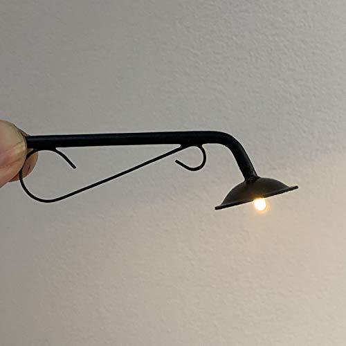 Lampione antichizzato colore nero per presepe con microlampada led