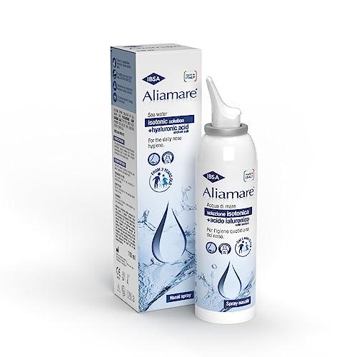 Aliamare Spray 100ml | Soluzione isotonica di acqua di mare e acido ialuronico. Per l'igiene e detersione del naso anche quotidiana di adulti e bambini