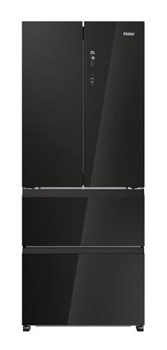 Haier HFR3718ENGB - Frigorifero no frost, americano, 402 litri, Libera Installazione, colore Nero, Classe energetica E