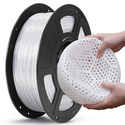 ANYCUBIC Filamento TPU 1,75 mm, Filamento TPU per Stampante 3D, Precisione Dimensionale +/- 0,03 mm, Stampa con la Maggior Parte Delle Stampanti 3D FDM, Bianco Latte 1KG