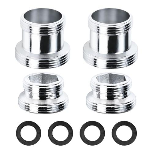 4 Pezzi Adattatore Rubinetto da M18 a M22-2 Normali e 2 Estesi, Adattatore a Doppia Filettatura in Ottone, per Aeratore Rubinetto Cucina, Filtro per Acqua, con 4 Guarnizioni
