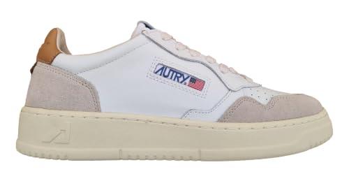 AUTRY Scarpe Sneakers Unisex in Pelle e camoscio AULM LS16 Bianco-Nocciola 43