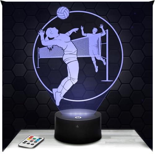 Lampephoto.fr - Lampada 3D Pallavolo Sport Racchetta Luce Notturna Tattile Led Sport Collettivo, Effetto Ologramma 3D, Idea Regalo calcio Natale Compleanno Ragazzo o Ragazza