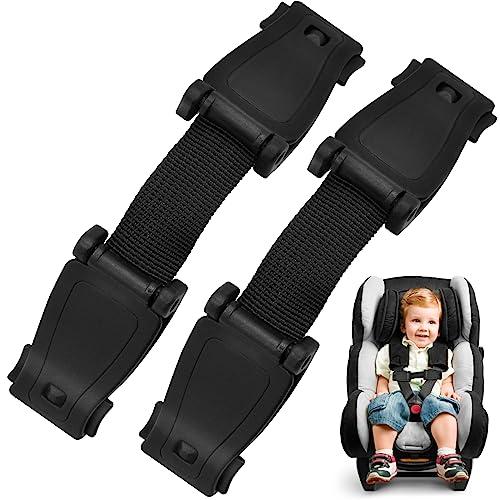 2pcs Fibbia Gancio Cintura Seggiolino Auto Bambino, Dispositivo di Sicurezza Seggiolino Auto, Impedisce al Bambino di Togliere le Braccia Dall’imbracatura, per Seggiolini e Passeggino (Nero, 13,5*3cm)