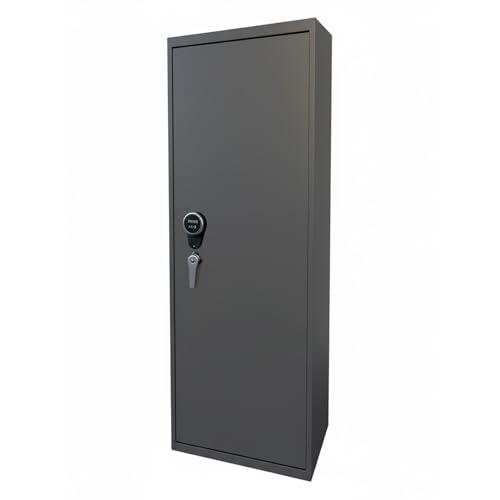 Armadio Portafucili Armi Blindato Fuciliera in Acciaio con Serratura Digitale e Chiave, Tesoretto, Tasca Porta Oggetti, Cassaforte Sicura Florida 148 x 30 x 25 cm (Grigio Scuro, 3 Posti)