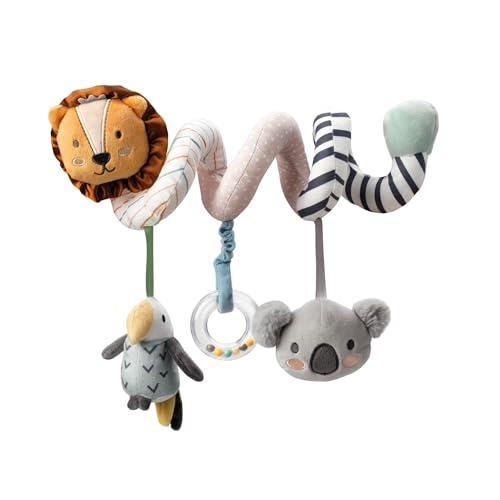 Nuby Spirale delle Attività – Avventura Animale Peluche – Giocattolo Interattivo per Passeggino – Da Attaccare al Passeggino, Seggiolino Auto, Lettino – Regalo di Nascita per Bambina e Bambino Neonato