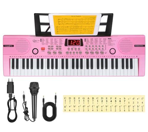 Hricane Tastiera digitale a 61 tasti (Rosa, Bambini)