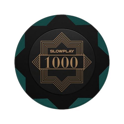 SLOWPLAY Nash Fiches da poker in argilla | 50 Pezzi di Fiches da Poker Texas Holdem, 14g Fiches da poker [con valore] | Squisita fattura e design (1000)