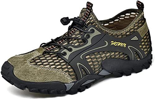 Scarpe Running da Escursionismo Uomo Traspiranti e Leggere Scarpe Ginnastica Passeggio in Acqua ad Asciugatura Rapida per Esterni（Verde,43/44 EU,44 Taglia del Marchio