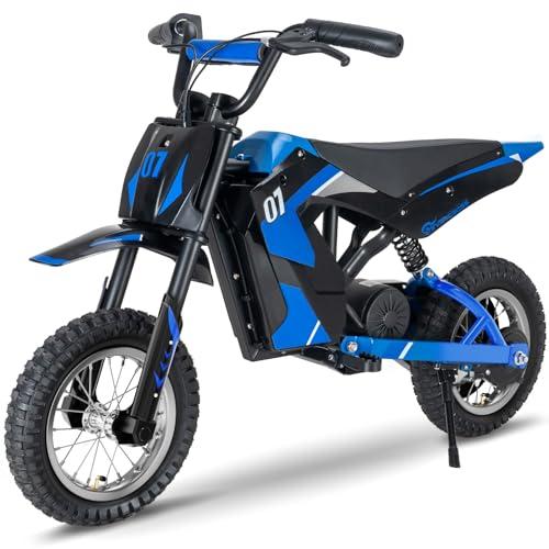 EVERCROSS EV12M Motocicletta elettrica per bambini, Moto Elettrica con Motore 300W, Modalità di Velocità 8/12/25 KMH, 15KM Long-Range, Pneumatico 12'', Moto Cavalcabile per Età 3-12 Bambini