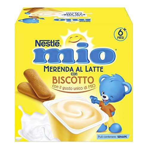 NESTLÉ MIO Merenda al Latte Biscotto, 4 Vasetti da 100g (400g)