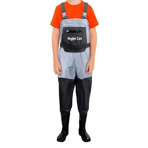 Night Cat Waders Scafandro da Pesca: Trampolieri Stivali da Pesca per Bambino Impermeabili EU 33