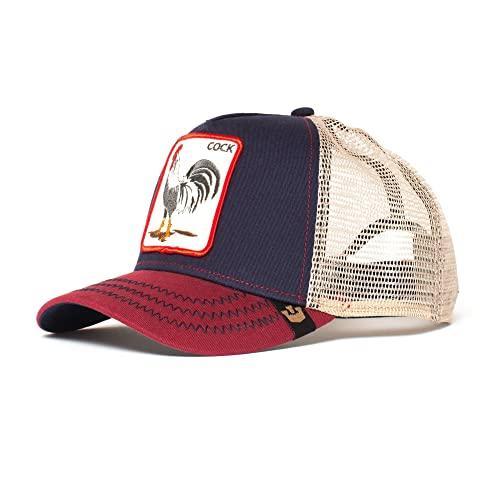 Goorin Bros. All American Rooster Cock Hahn Navy Red A-Frame Adjustable Trucker Cap - One-Size