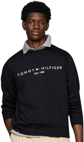 Tommy Hilfiger Uomo Felpa Tommy Logo Senza Cappuccio, Blu (Desert Sky), S