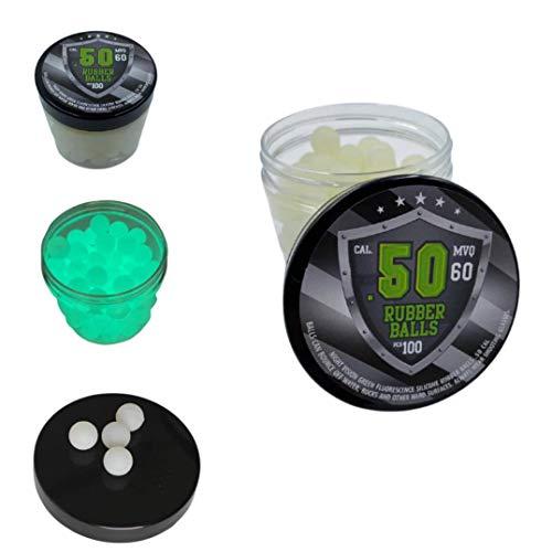 SSR 100 x Night Vision Fluorescent Silicon Rubber Balls Paintballs Glowing in The Dark in 50 Cal.