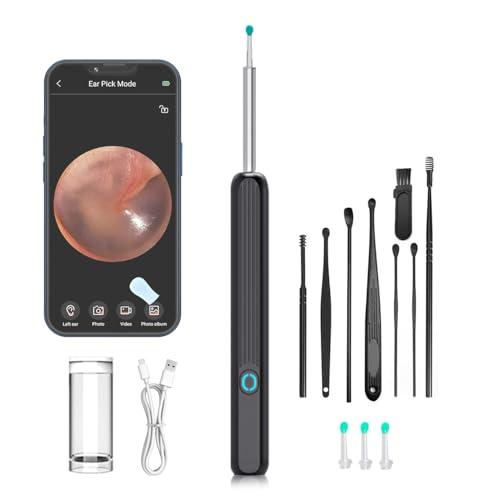 Pulizia Orecchie con 6 Luci LED Pulitore Orecchie con Telecamera 1296P 3,5mm HD Impermeabile, Pulisci Orecchie,Otoscopio Digitale WIFI,Orecchie Endoscopio Professionale per IOS e Android